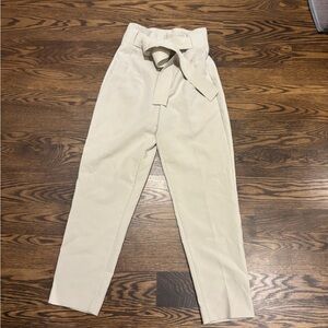 Zara Cream Straight Leg Pants
